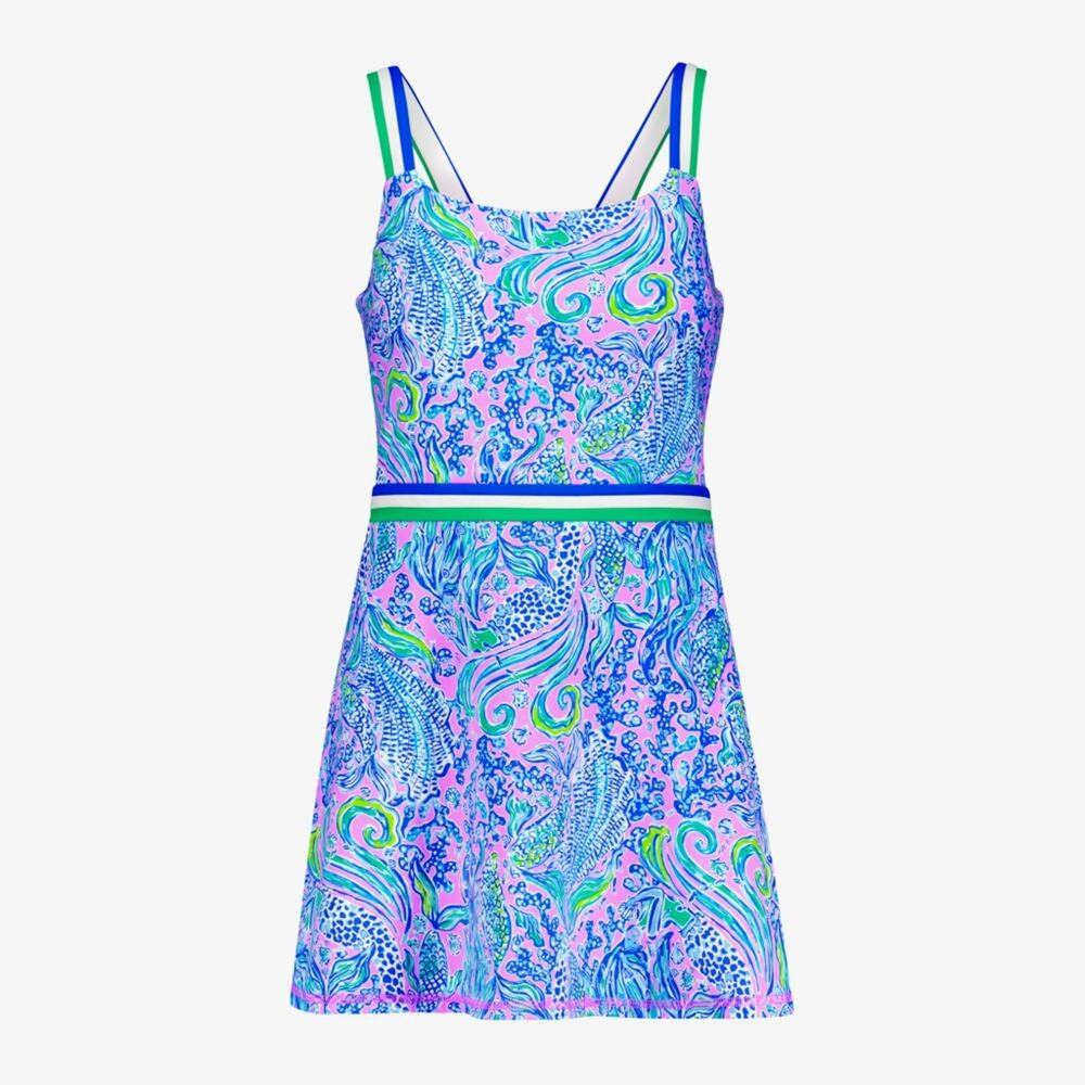 Lilly Pulitzer UPF 50+ Luxletic Deidra Dress Lilac Rose We Mermaid It - L